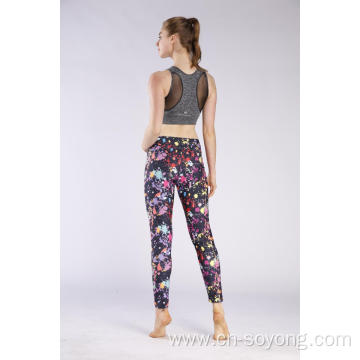 Women's Polyester Spandex Elastic Printed Leggings